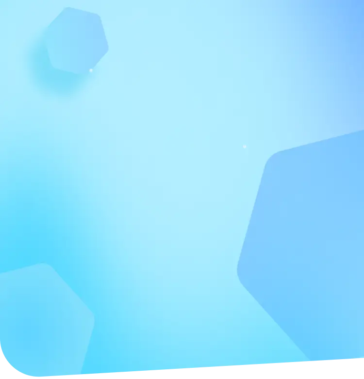 水色の背景に六角形が2つあるイラスト